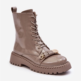 Botines Mujer Charol Con Adorno Beige S.Barski MR870-67 2