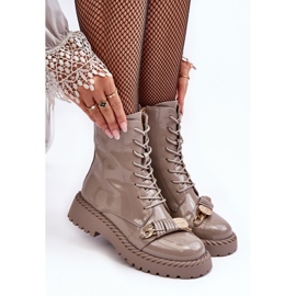 Botines Mujer Charol Con Adorno Beige S.Barski MR870-67 1