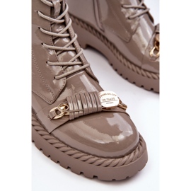 Botines Mujer Charol Con Adorno Beige S.Barski MR870-67 8
