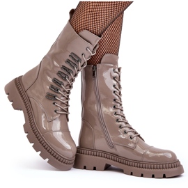 Botines Worker Mujer con Cordones Beige Oscuro S.Barski MR870-72 12