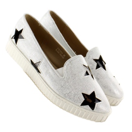 Deportivas con estrellas, suela alta FE454 Bała blanco negro gris 3
