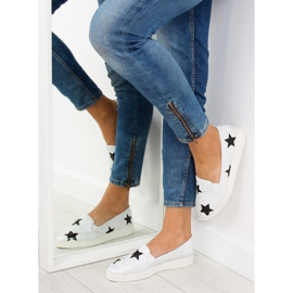 Deportivas con estrellas, suela alta FE454 Bała blanco negro gris 5