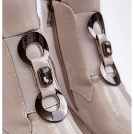 Botas Mujer Charol Con Adorno Beige S.Barski MR870-53 4