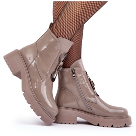 Botas Mujer Charol Con Adorno Beige S.Barski MR870-53 12