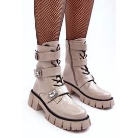 Botas Obrera Mujer Charol Gris Claro S.Barski MR870-61 4