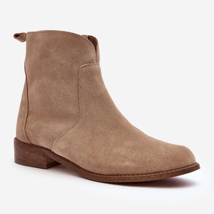 Botas Mujer Ante Con Cremallera Beige Nicole 2829 1