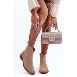 Botas Mujer Ante Con Cremallera Beige Nicole 2829 5