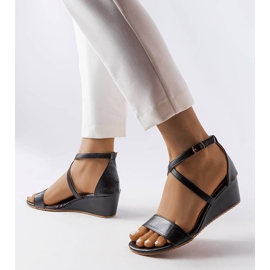 Sandalias de cuña negras de Flushing negro 1