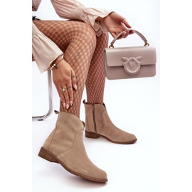 Botas Mujer Ante Con Cremallera Beige Nicole 2829 7