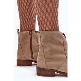 Botas Mujer Ante Con Cremallera Beige Nicole 2829 4