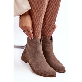 Botines Mujer Ante con Cremallera, Beige Oscuro Nicole 2829 9