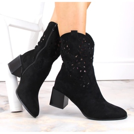 Botas cowboy caladas de mujer, sin aislamiento, negras Jezzi ASA217-4 negro 1