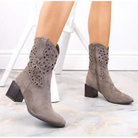 Botas cowboy caladas de mujer, sin aislamiento, beige Jezzi ASA217-4 2