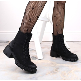 Botas aislantes para mujer con cordones y cremallera, negro Jezzi RMR2038-39 2