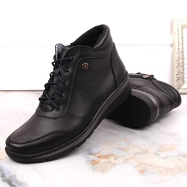 Botas de mujer cómodas y aislantes de piel, negro Helios 566 6