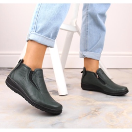 Botas de mujer cómodas y aislantes de piel verde Helios 566 2
