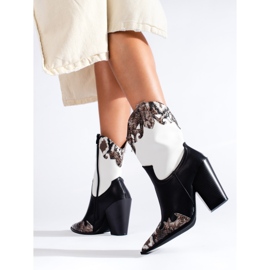 Botas cowboy Shelovet de mujer en blanco y negro 2