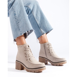 Goodin Botines de tacón alto con cordones beige de Shelovet 1
