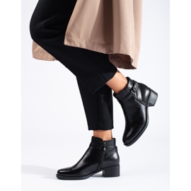 W. Potocki Botines de mujer Potocki negros con tacón 2