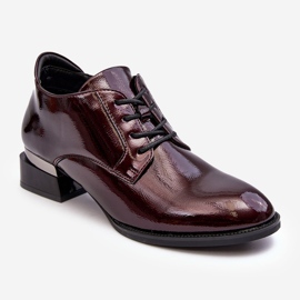 Vinceza Zapatos brogue de mujer con cordones burdeos de Banosa rojo 2