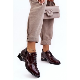 Vinceza Zapatos brogue de mujer con cordones burdeos de Banosa rojo 7