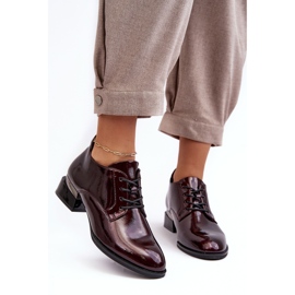 Vinceza Zapatos brogue de mujer con cordones burdeos de Banosa rojo 4