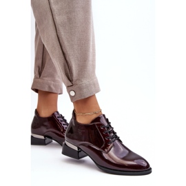 Vinceza Zapatos brogue de mujer con cordones burdeos de Banosa rojo 6