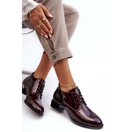 Vinceza Zapatos brogue de mujer con cordones burdeos de Banosa rojo 1