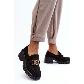 Vinceza Zapatos Mujer Ante Con Adorno, Rullenes Negros 3
