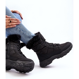 PE1 Botas de nieve de mujer con pelo y cremallera, Negro Vittora 7