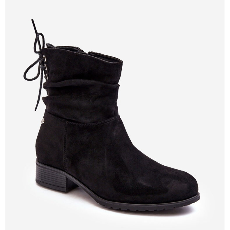 PE1 Botas Planas Mujer Ante Negro Keresa 1