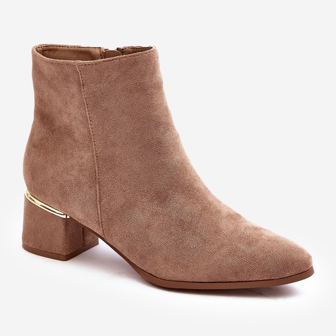 PE1 Botas Tacón Mujer Ante Beige Mebassa 1