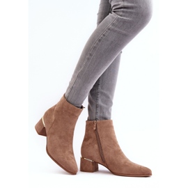 PE1 Botas Tacón Mujer Ante Beige Mebassa 3
