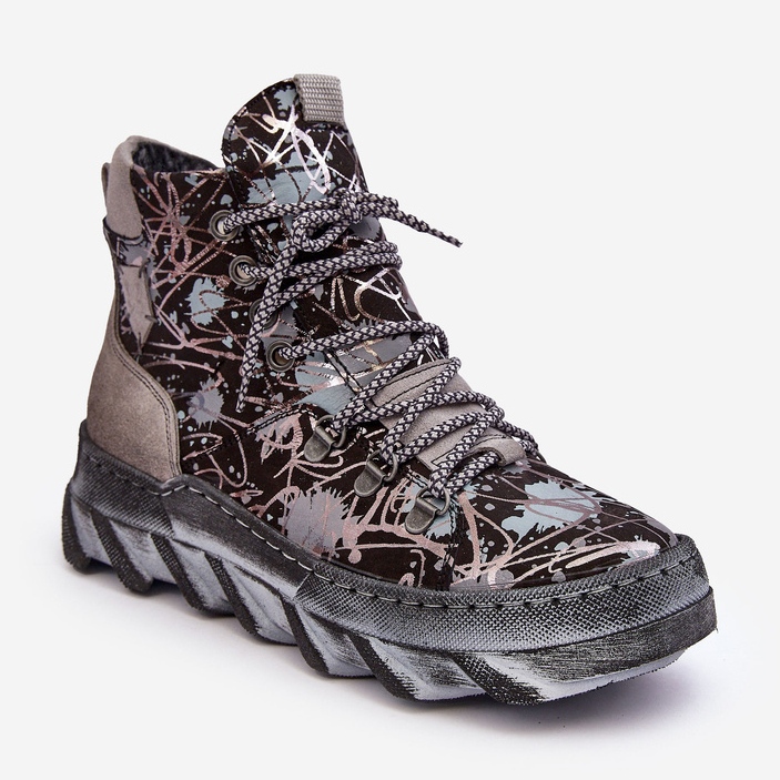 Botines Cálidos Mujer Piel Maciejka 06146-03 Gris negro 1