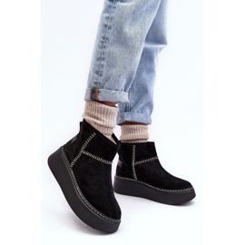Botas de nieve de ante para mujer Maciejka 06257-01 Negro 3