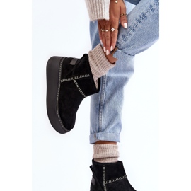 Botas de nieve de ante para mujer Maciejka 06257-01 Negro 5