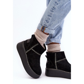 Botas de nieve de ante para mujer Maciejka 06257-01 Negro 4