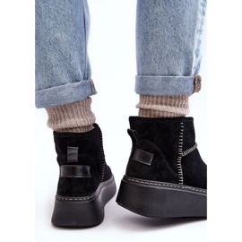 Botas de nieve de ante para mujer Maciejka 06257-01 Negro 7