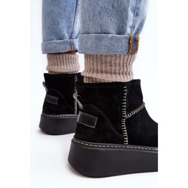 Botas de nieve de ante para mujer Maciejka 06257-01 Negro 8