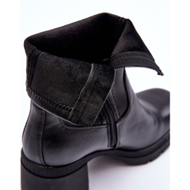 Sergio Leone Botines de piel para mujer con tacones altos enormes, negro Flavie 3