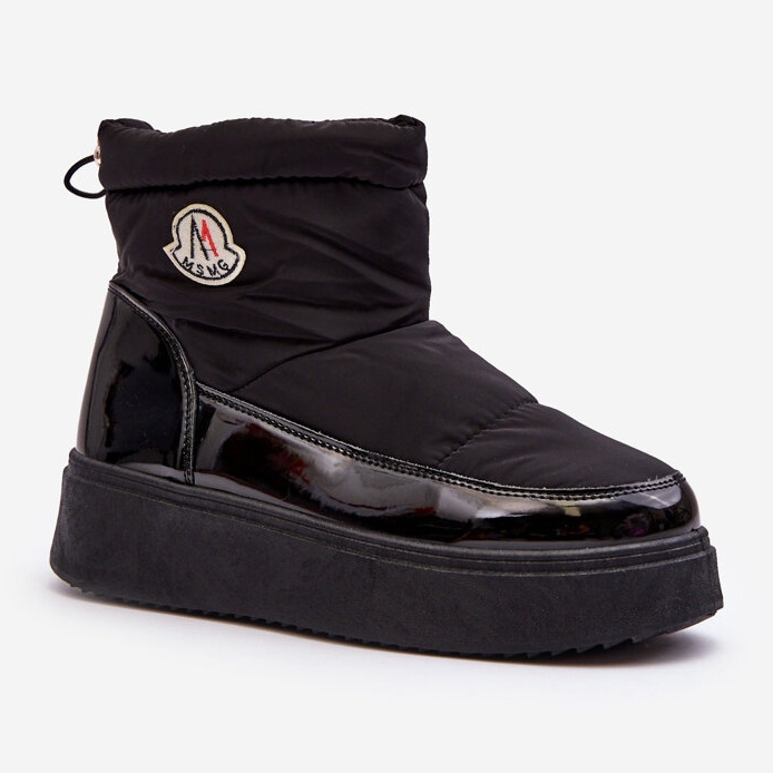 Botas de nieve sin cordones con plataforma para mujer Black Gattea negro 1