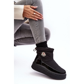 Botas de nieve sin cordones con plataforma para mujer Black Gattea negro 7