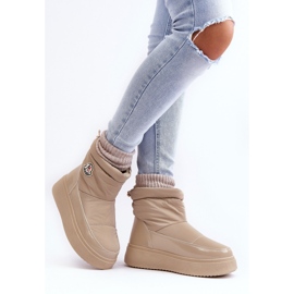 Botas de nieve sin cordones de mujer Gattea beige con plataforma 2