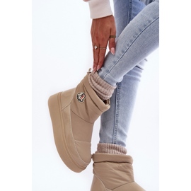 Botas de nieve sin cordones de mujer Gattea beige con plataforma 6