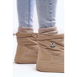 Botas de nieve sin cordones de mujer Gattea beige con plataforma 4