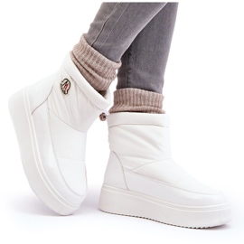 Botas de nieve sin cordones con plataforma para mujer, Gattea blanca blanco 8