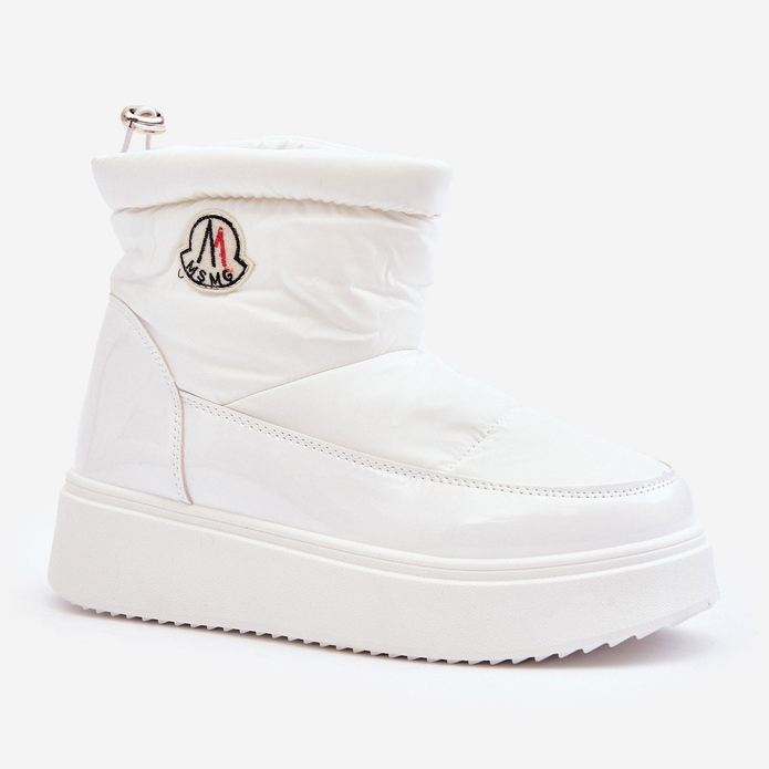 Botas de nieve sin cordones con plataforma para mujer, Gattea blanca blanco 1