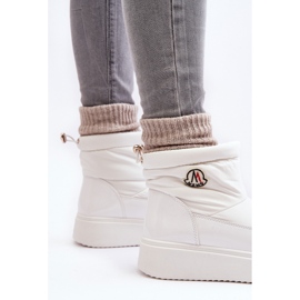 Botas de nieve sin cordones con plataforma para mujer, Gattea blanca blanco 4