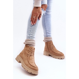 Botines de Mujer con Cremallera, Beige Oscuro Apolosi 3