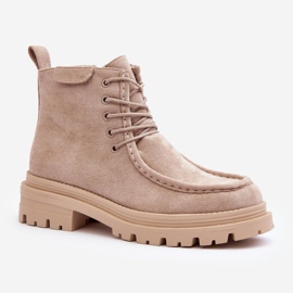 Botas Trapper Mujer Apolosi Beige Con Cremallera 1 Botas Trapper Mujer Apolosi Beige Con Cremallera 1